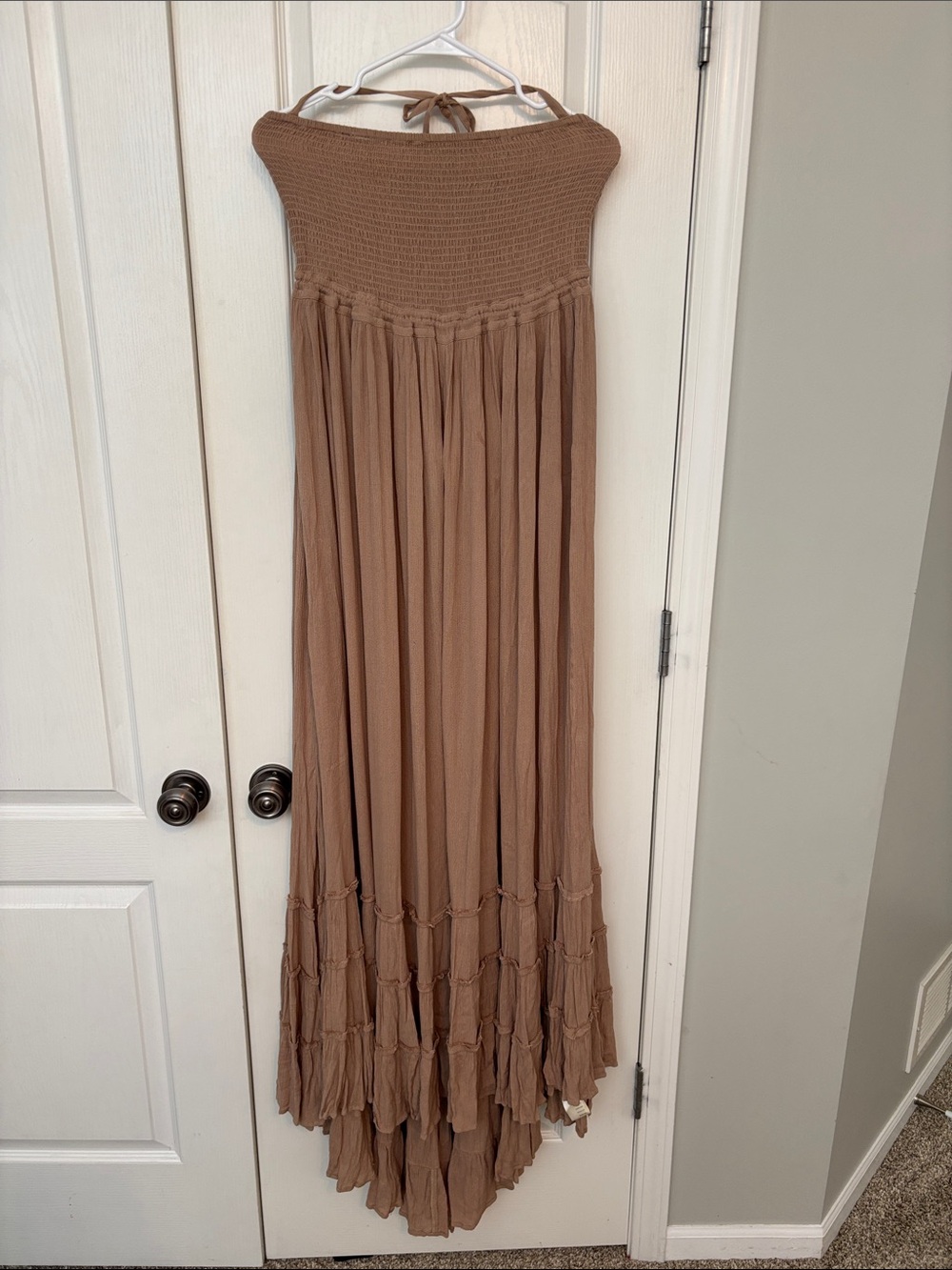 Free People Tan Extratropical Maxi Dress size Large - Picture 3 of 9